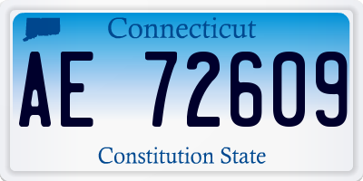 CT license plate AE72609