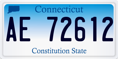 CT license plate AE72612