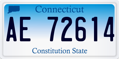 CT license plate AE72614