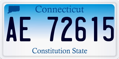 CT license plate AE72615