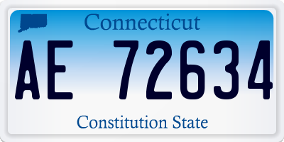 CT license plate AE72634