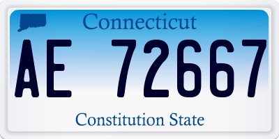 CT license plate AE72667