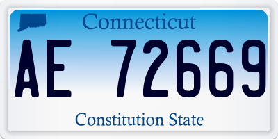 CT license plate AE72669