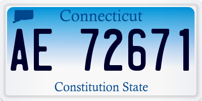 CT license plate AE72671