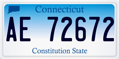 CT license plate AE72672