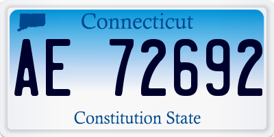 CT license plate AE72692