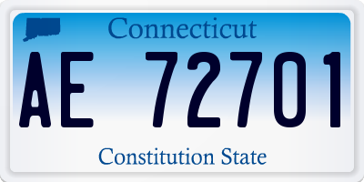 CT license plate AE72701