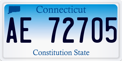 CT license plate AE72705