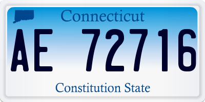 CT license plate AE72716