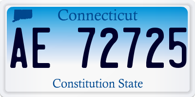 CT license plate AE72725