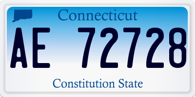 CT license plate AE72728