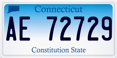 CT license plate AE72729