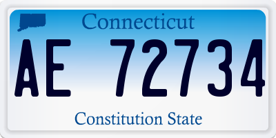 CT license plate AE72734