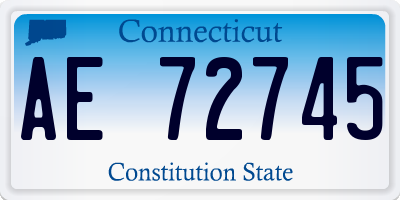 CT license plate AE72745