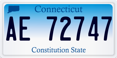CT license plate AE72747