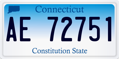 CT license plate AE72751
