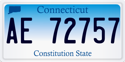CT license plate AE72757