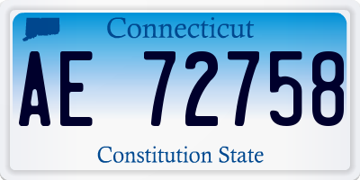 CT license plate AE72758