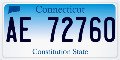 CT license plate AE72760
