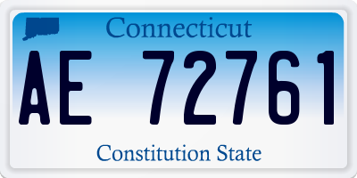 CT license plate AE72761