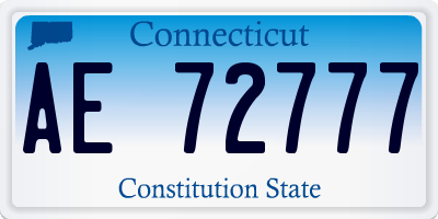 CT license plate AE72777