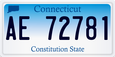CT license plate AE72781
