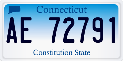 CT license plate AE72791