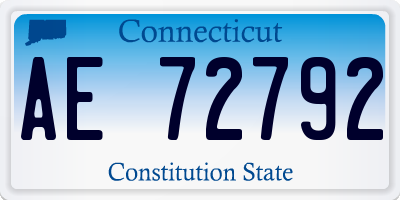 CT license plate AE72792