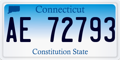 CT license plate AE72793