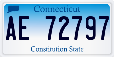 CT license plate AE72797