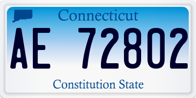 CT license plate AE72802