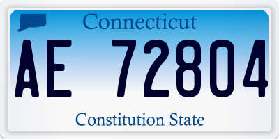 CT license plate AE72804