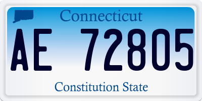 CT license plate AE72805