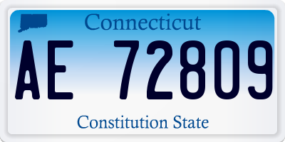 CT license plate AE72809