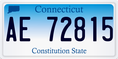 CT license plate AE72815