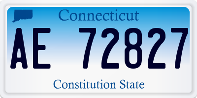 CT license plate AE72827