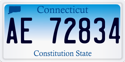 CT license plate AE72834
