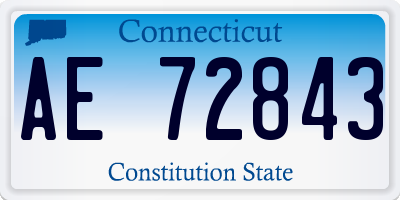 CT license plate AE72843