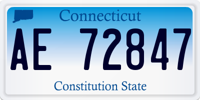 CT license plate AE72847