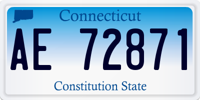 CT license plate AE72871