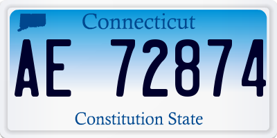 CT license plate AE72874
