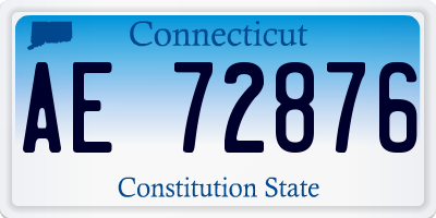 CT license plate AE72876