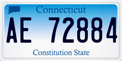 CT license plate AE72884