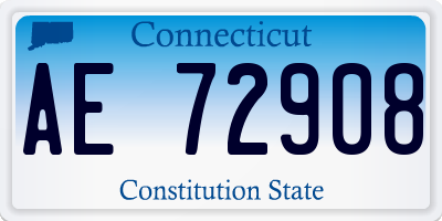 CT license plate AE72908
