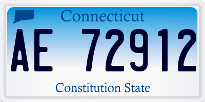 CT license plate AE72912