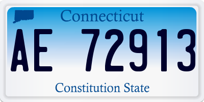 CT license plate AE72913