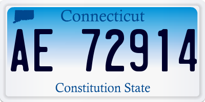 CT license plate AE72914