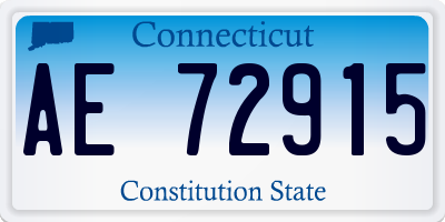 CT license plate AE72915