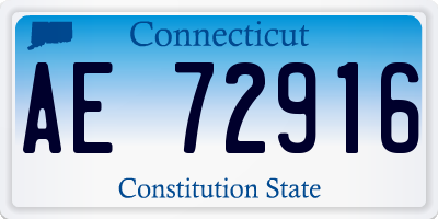 CT license plate AE72916