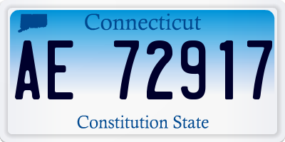 CT license plate AE72917